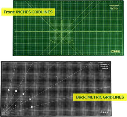 9'' × 12'' Professional Self Healing Cutting Double Sided 5-Ply Mat, Best Gridded Rotary Cutting Board for Quilting, Sewing, Craft, Fabric & Scrapbooking (Green/Black)…