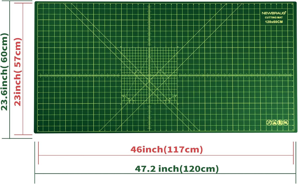 9'' × 12'' Professional Self Healing Cutting Double Sided 5-Ply Mat, Best Gridded Rotary Cutting Board for Quilting, Sewing, Craft, Fabric & Scrapbooking (Green/Black)…