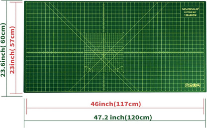 9'' × 12'' Professional Self Healing Cutting Double Sided 5-Ply Mat, Best Gridded Rotary Cutting Board for Quilting, Sewing, Craft, Fabric & Scrapbooking (Green/Black)…
