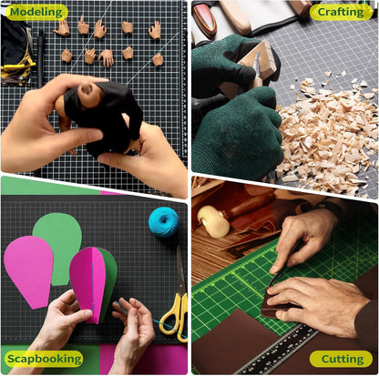 9'' × 12'' Professional Self Healing Cutting Double Sided 5-Ply Mat, Best Gridded Rotary Cutting Board for Quilting, Sewing, Craft, Fabric & Scrapbooking (Green/Black)…