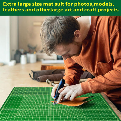 9'' × 12'' Professional Self Healing Cutting Double Sided 5-Ply Mat, Best Gridded Rotary Cutting Board for Quilting, Sewing, Craft, Fabric & Scrapbooking (Green/Black)…