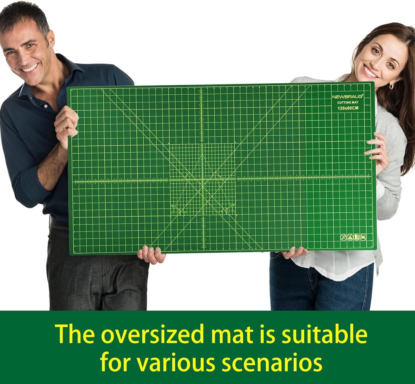9'' × 12'' Professional Self Healing Cutting Double Sided 5-Ply Mat, Best Gridded Rotary Cutting Board for Quilting, Sewing, Craft, Fabric & Scrapbooking (Green/Black)…