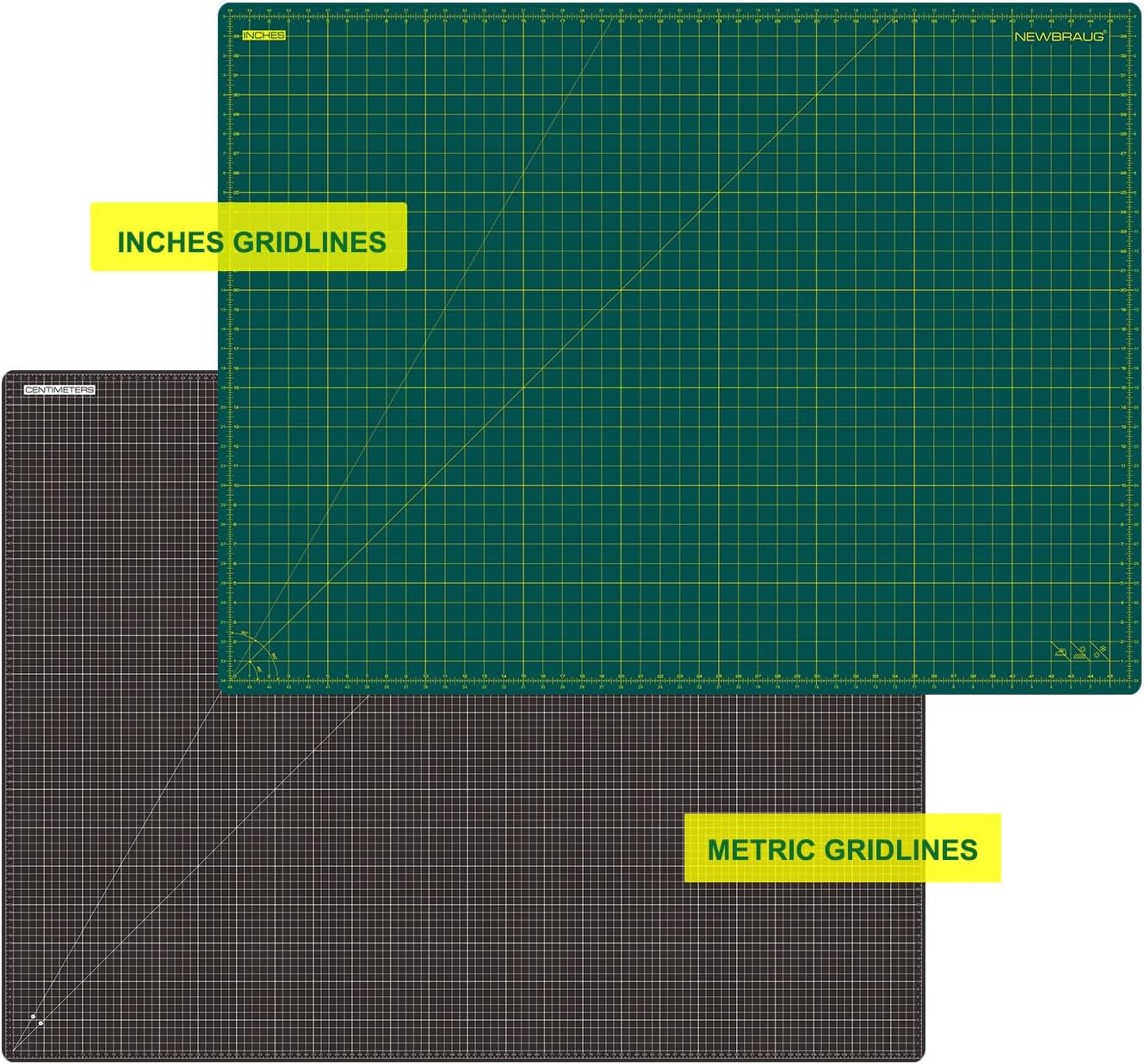 9'' × 12'' Professional Self Healing Cutting Double Sided 5-Ply Mat, Best Gridded Rotary Cutting Board for Quilting, Sewing, Craft, Fabric & Scrapbooking (Green/Black)…