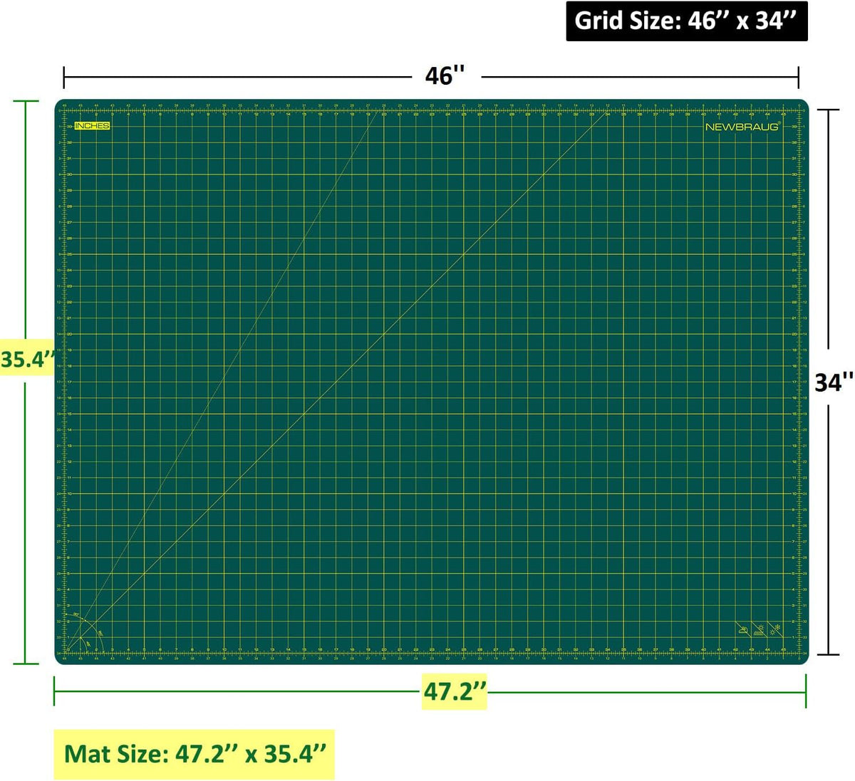 9'' × 12'' Professional Self Healing Cutting Double Sided 5-Ply Mat, Best Gridded Rotary Cutting Board for Quilting, Sewing, Craft, Fabric & Scrapbooking (Green/Black)…