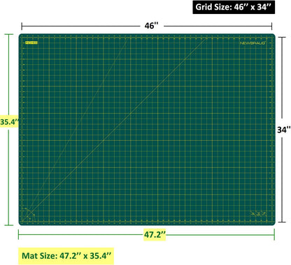 9'' × 12'' Professional Self Healing Cutting Double Sided 5-Ply Mat, Best Gridded Rotary Cutting Board for Quilting, Sewing, Craft, Fabric & Scrapbooking (Green/Black)…