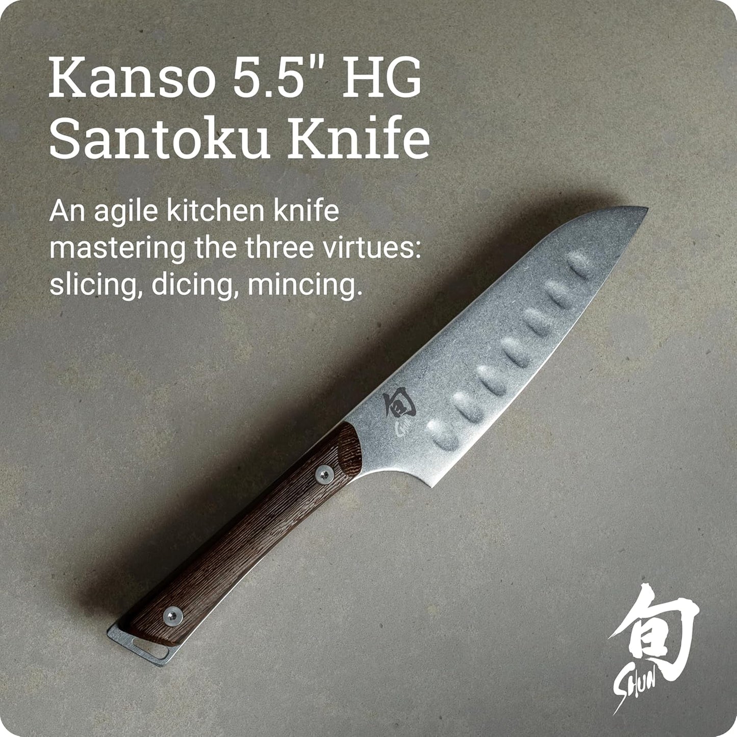 Kanso 5.5" Hollow Ground Santoku Knife, Handcrafted Japanese All Purpose Knife, AUS10A Stainless Steel Blade, Tagayasan Handle, Versatile Japanese Cutting Tool for Professional and Home Chefs