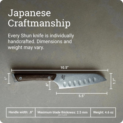 Kanso 5.5" Hollow Ground Santoku Knife, Handcrafted Japanese All Purpose Knife, AUS10A Stainless Steel Blade, Tagayasan Handle, Versatile Japanese Cutting Tool for Professional and Home Chefs