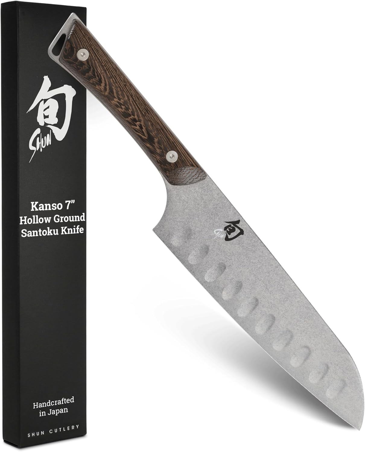 Kanso 5.5" Hollow Ground Santoku Knife, Handcrafted Japanese All Purpose Knife, AUS10A Stainless Steel Blade, Tagayasan Handle, Versatile Japanese Cutting Tool for Professional and Home Chefs