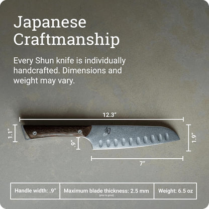 Kanso 5.5" Hollow Ground Santoku Knife, Handcrafted Japanese All Purpose Knife, AUS10A Stainless Steel Blade, Tagayasan Handle, Versatile Japanese Cutting Tool for Professional and Home Chefs
