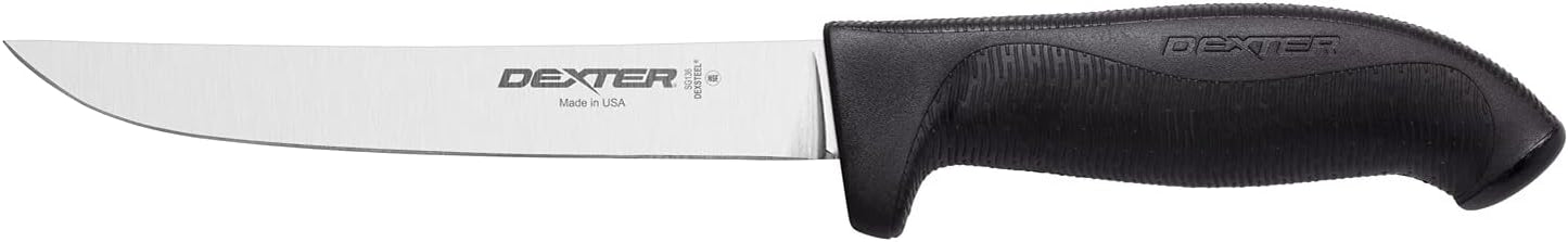 SG136B-PCP SofGrip (24013B) Boning Knife, 6", wide, DEXSTEEL stain-free, high-carbon steel, non-slip, black, soft rubber grip handle, Perfect Cutlery Packaging, NSF Certified