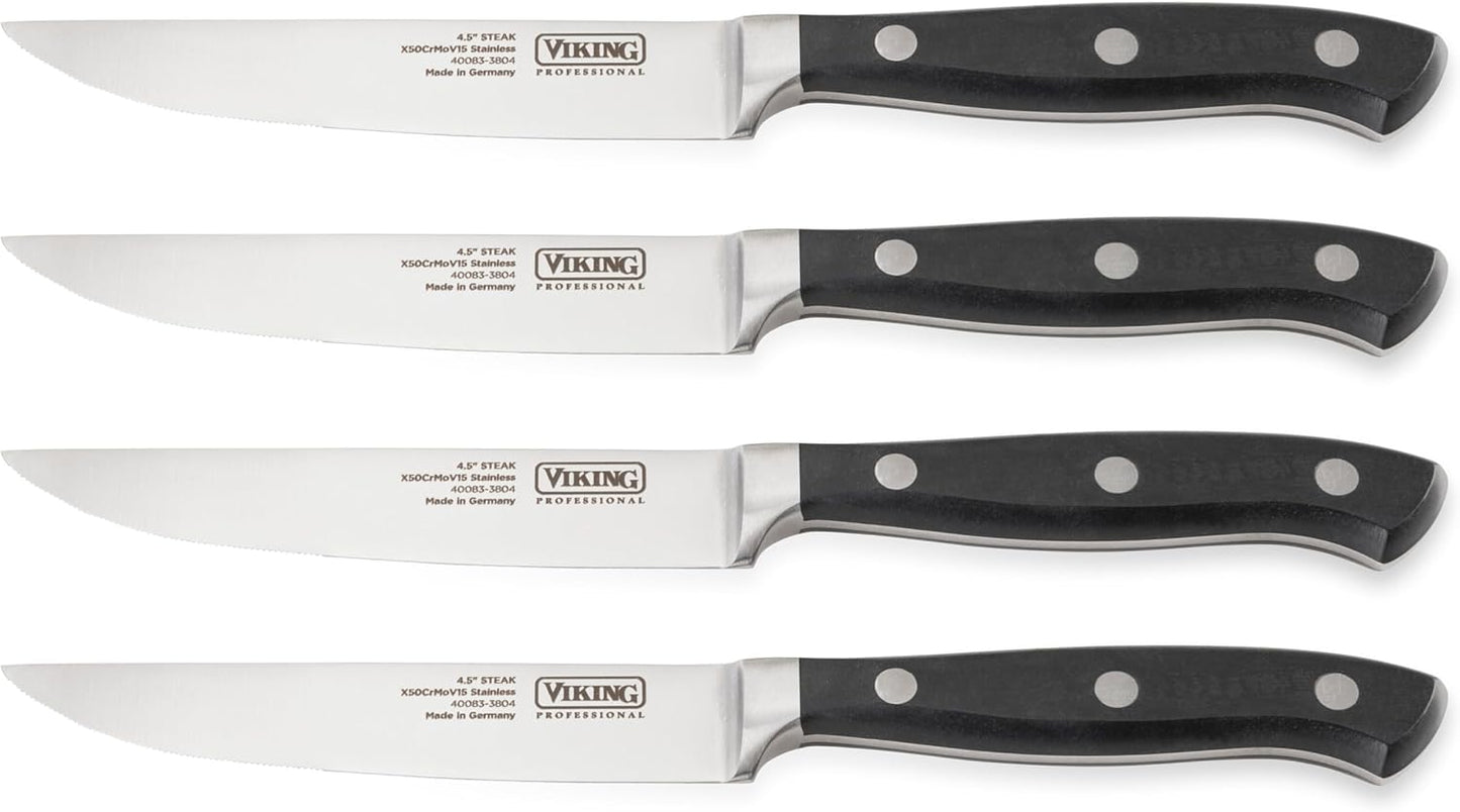 2-Piece Carving Knife and Fork Set, 8 Inch German Stainless Steel Knife and Fork with Ergonomic Handles for Turkey, Roasts and Chicken, Black
