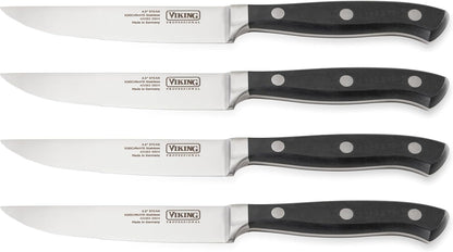 2-Piece Carving Knife and Fork Set, 8 Inch German Stainless Steel Knife and Fork with Ergonomic Handles for Turkey, Roasts and Chicken, Black
