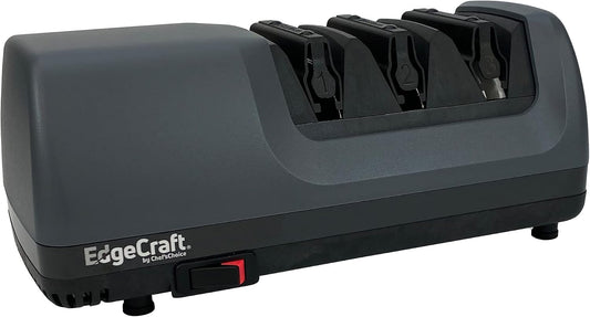 Professional Electric Knife Sharpeners AngleSelect for 15- and 20-Degree Straight-Edge and Serrated Knives with Diamond Abrasives & Precision Angle Control, 2-Stage, Gray