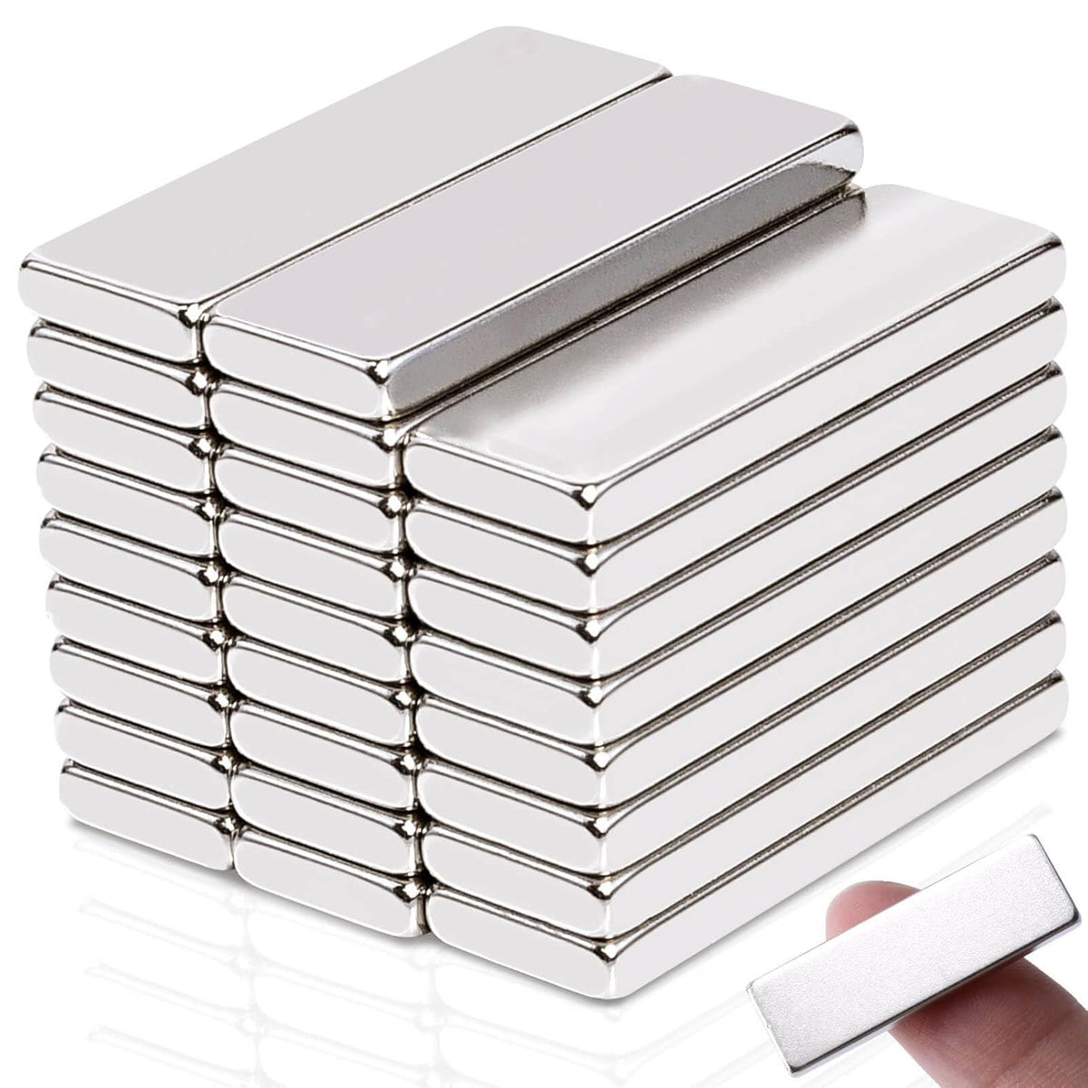 MIN CI 30X10X3mm Rare Earth Magnets Strip, Pack of 26