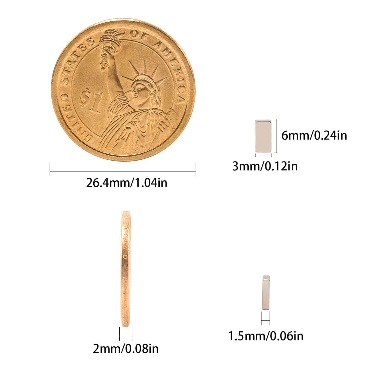 MIN CI 30X10X3mm Rare Earth Magnets Strip, Pack of 26