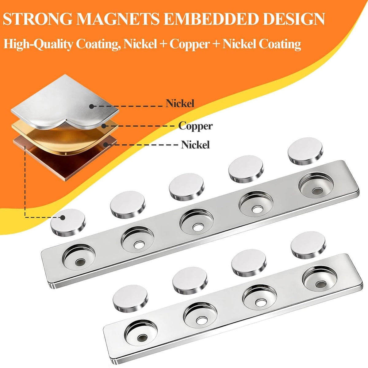 MIN CI 30X10X3mm Rare Earth Magnets Strip, Pack of 26