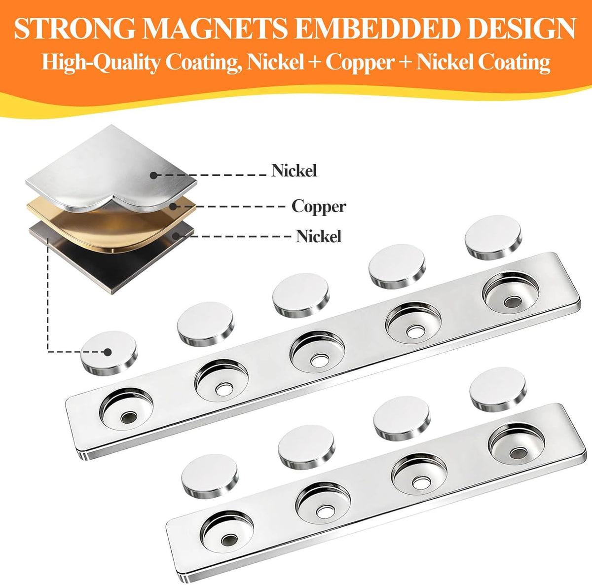 MIN CI 30X10X3mm Rare Earth Magnets Strip, Pack of 26