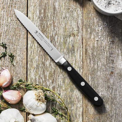Classic Razor-Sharp 5-inch Serrated Utility Knife, Tomato Knife, German Engineered Informed by 100+ Years of Mastery