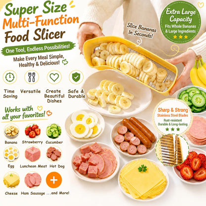 Extra Large Banana Slicer with 304 Stainless Steel Blade,Spam Slicer