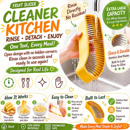 Extra Large Banana Slicer with 304 Stainless Steel Blade,Spam Slicer