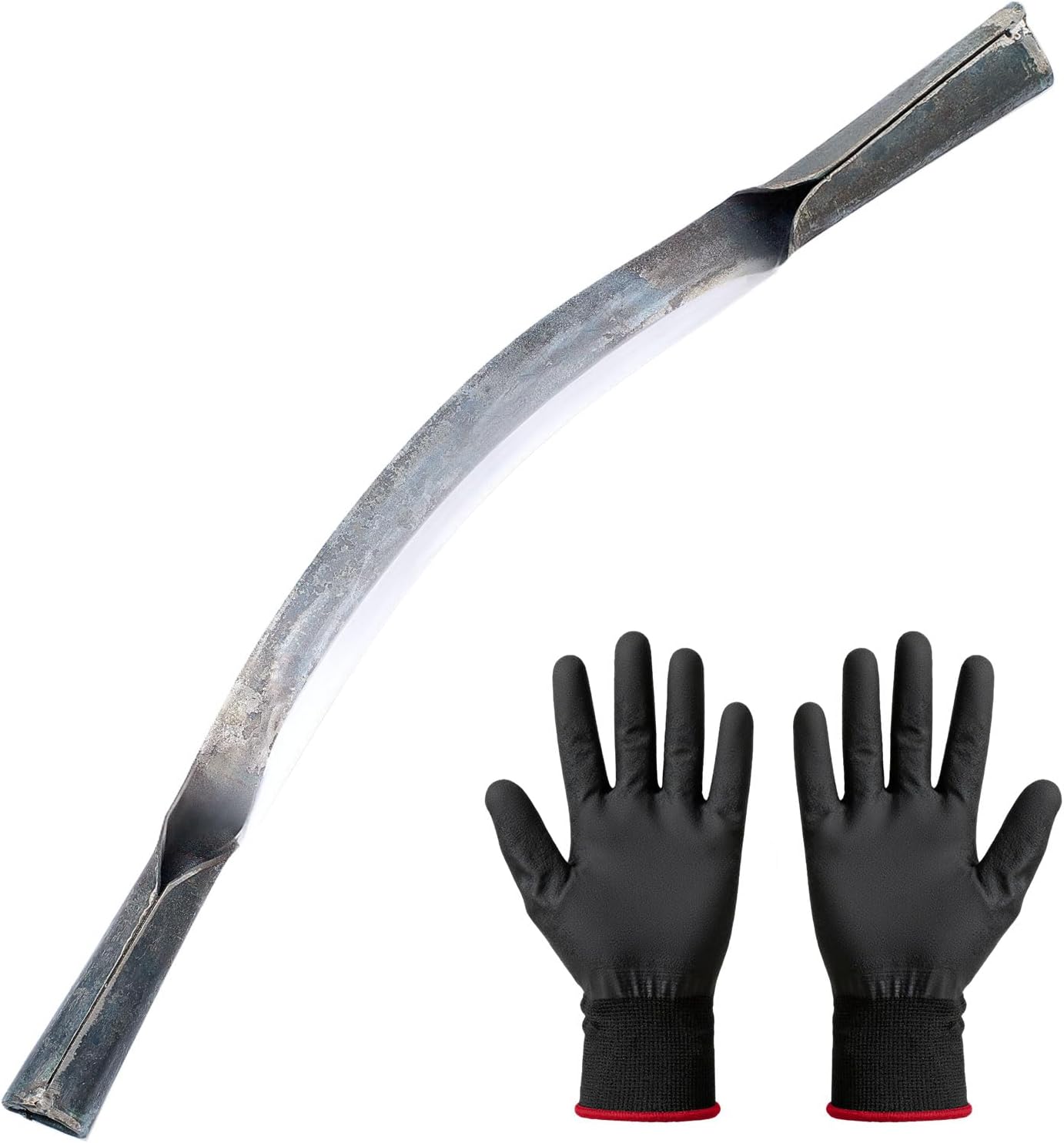 10" Tree Draw Knife Sets with Gloves, Full-tang Wood Scraper Debarking Tool,Spoke Shave & Wood Shaving Tool for Carving Woodworking Bark Peeling Shaver