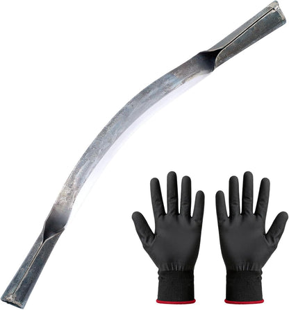 10" Tree Draw Knife Sets with Gloves, Full-tang Wood Scraper Debarking Tool,Spoke Shave & Wood Shaving Tool for Carving Woodworking Bark Peeling Shaver
