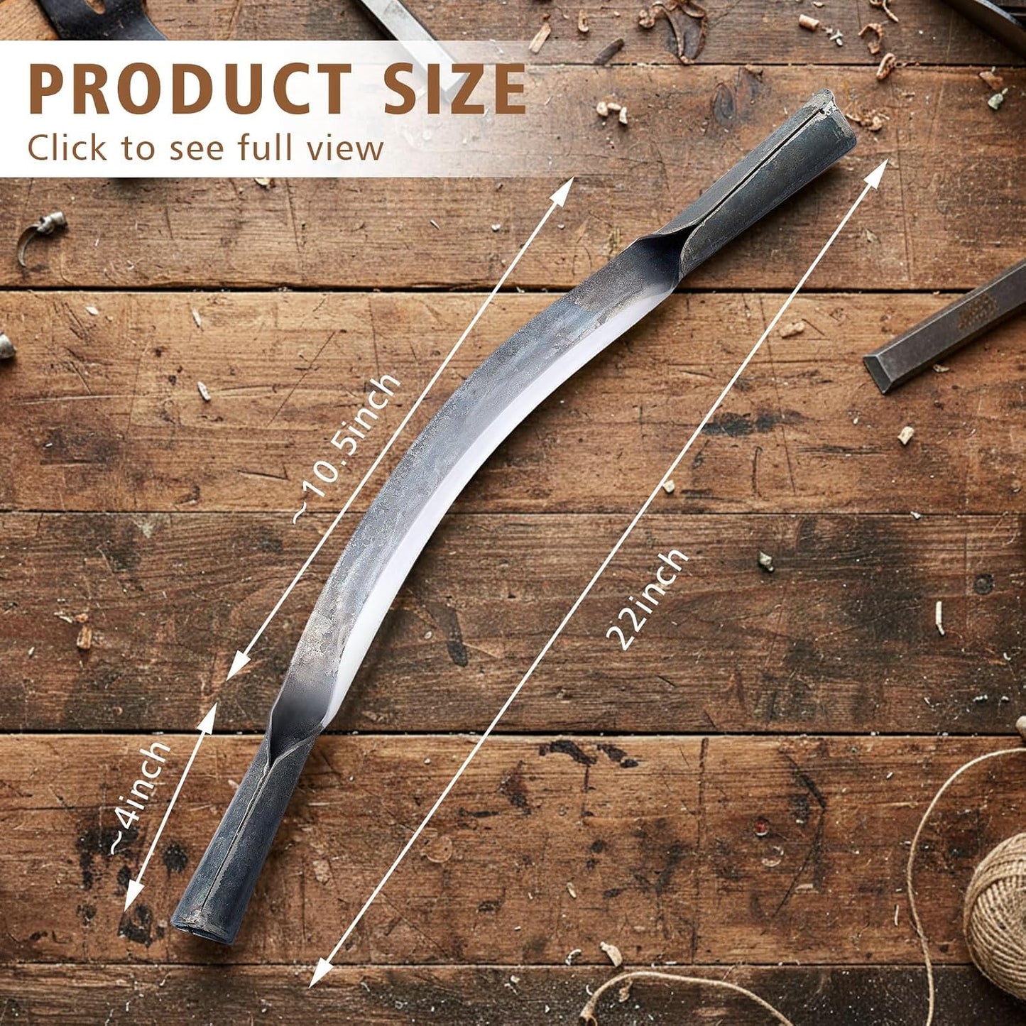 10" Tree Draw Knife Sets with Gloves, Full-tang Wood Scraper Debarking Tool,Spoke Shave & Wood Shaving Tool for Carving Woodworking Bark Peeling Shaver