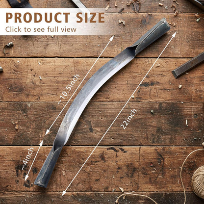 10" Tree Draw Knife Sets with Gloves, Full-tang Wood Scraper Debarking Tool,Spoke Shave & Wood Shaving Tool for Carving Woodworking Bark Peeling Shaver