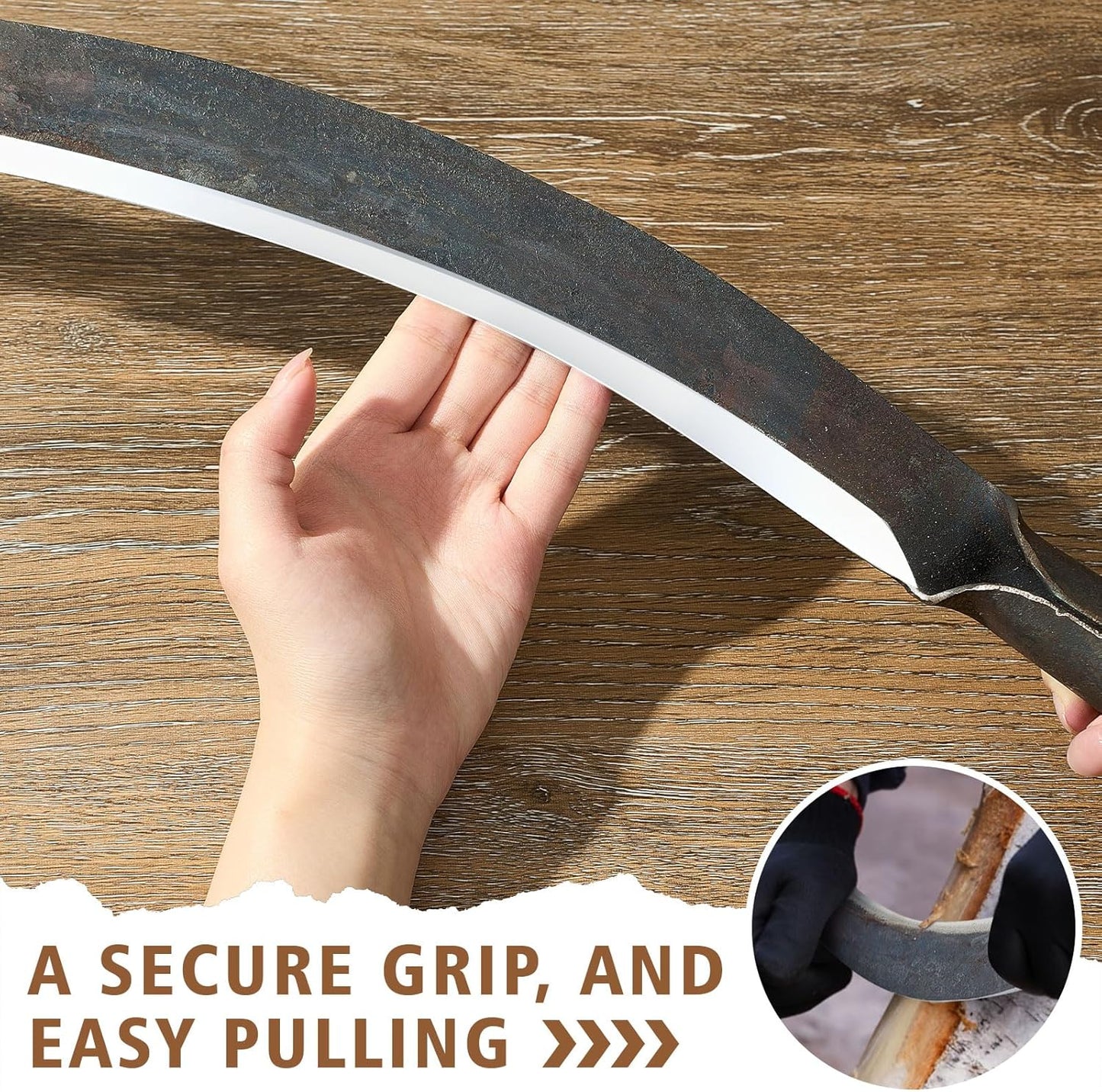10" Tree Draw Knife Sets with Gloves, Full-tang Wood Scraper Debarking Tool,Spoke Shave & Wood Shaving Tool for Carving Woodworking Bark Peeling Shaver