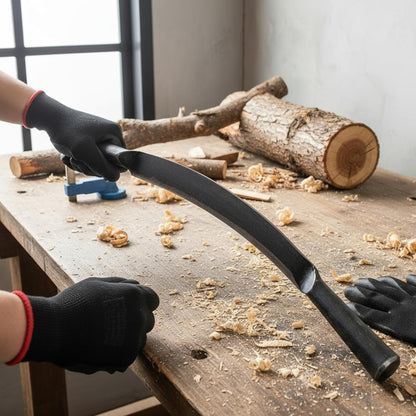 10" Tree Draw Knife Sets with Gloves, Full-tang Wood Scraper Debarking Tool,Spoke Shave & Wood Shaving Tool for Carving Woodworking Bark Peeling Shaver