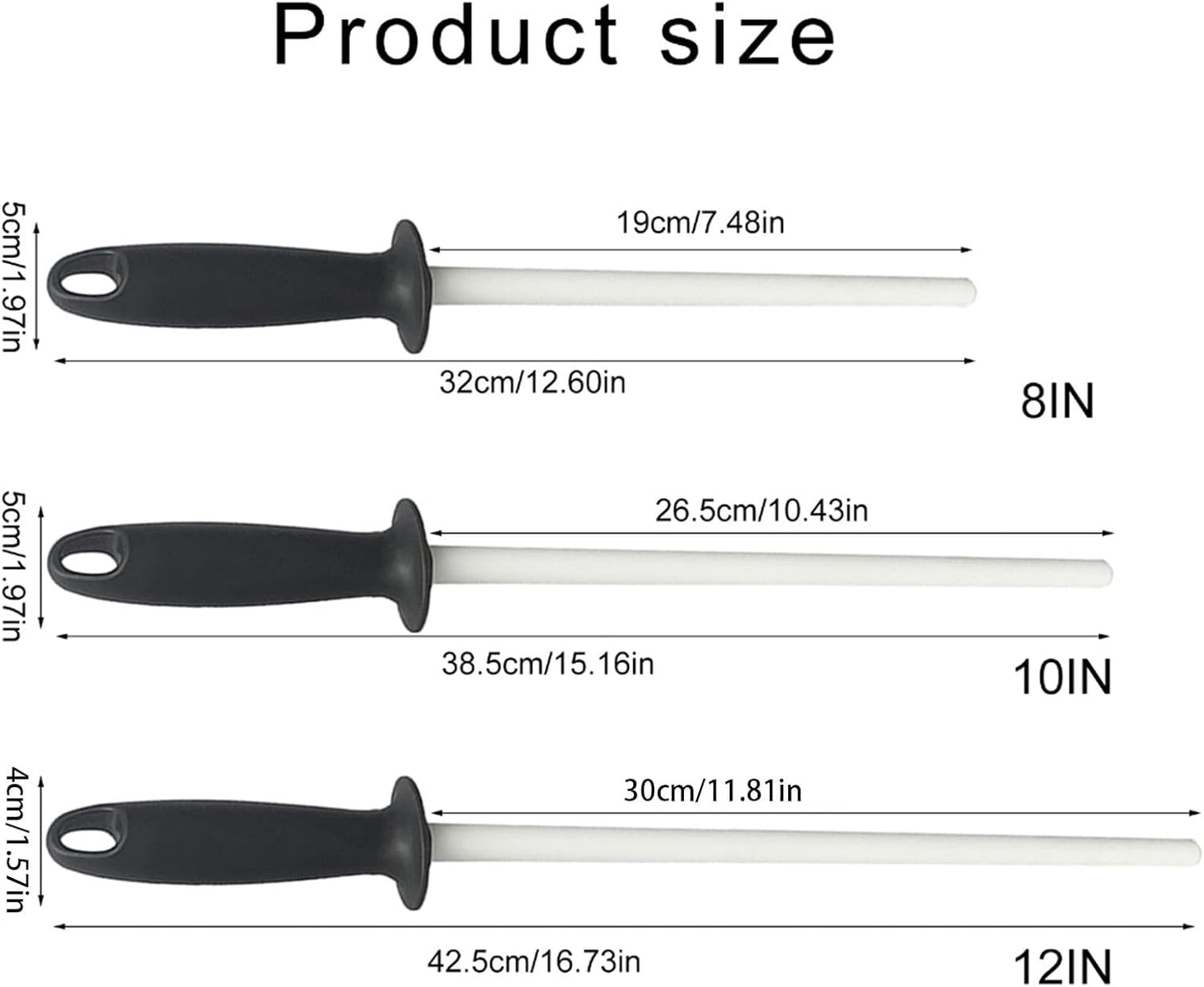 Ceramic Cutter Sharpener Honing Rod Professional Sharpening Tool Stick Ceramic Rod for Kitchen Professional Sharpening Tool