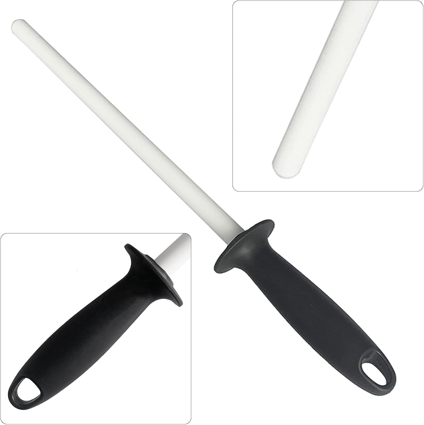 Ceramic Cutter Sharpener Honing Rod Professional Sharpening Tool Stick Ceramic Rod for Kitchen Professional Sharpening Tool