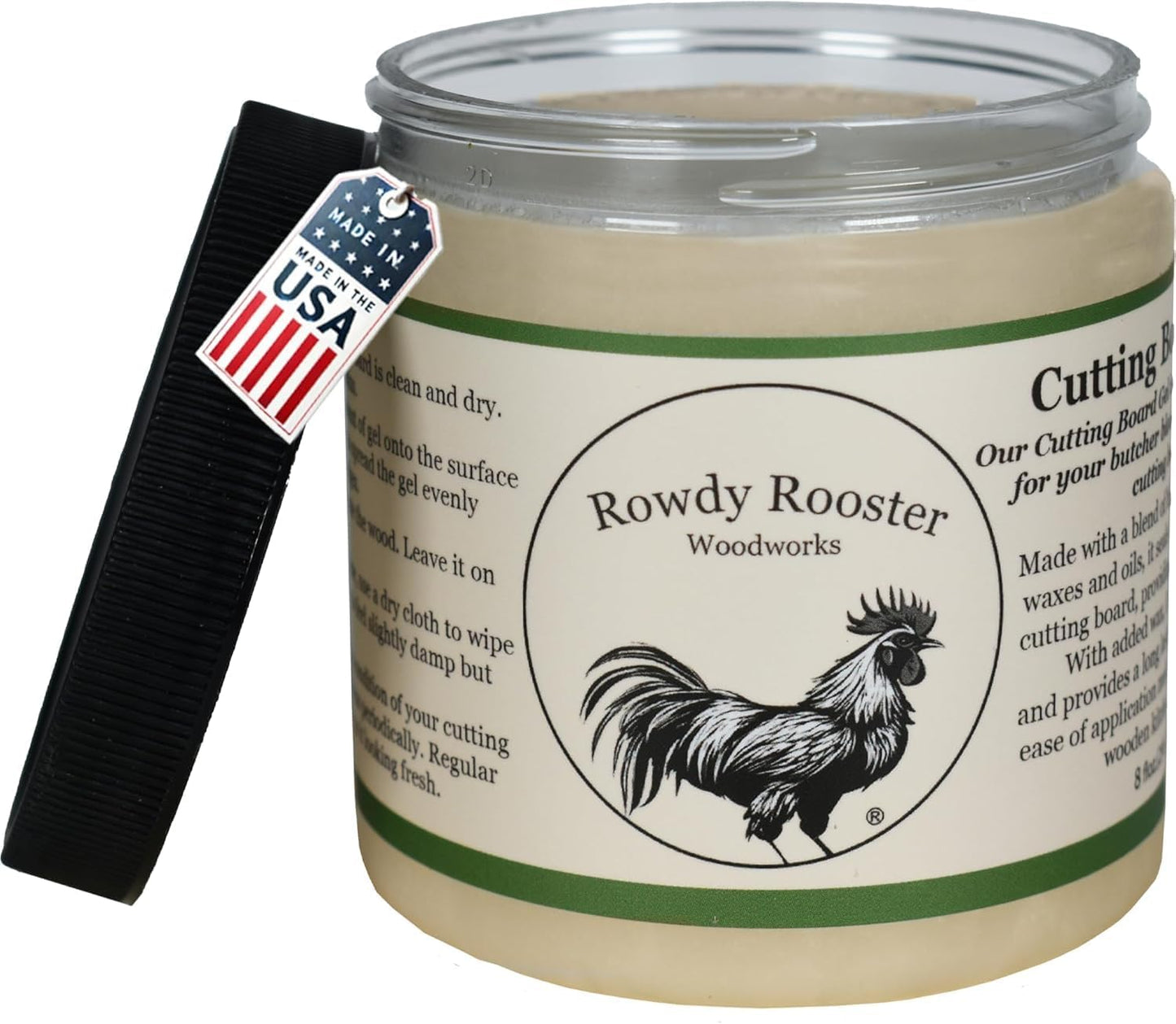 Cutting Board Gel, Beeswax and Mineral Oil, 8 fl.oz | Beeswax and Mineral Oil Treatment, Food Grade, Butcher Block Conditioner, Cutting Board & Charcuterie Board Wax, USA Made