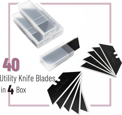 Bates- Utility Knife Blades, Serrated Edge, 60 Pack, Silver, Carbon Steel, Replacement Blade for Box Cutters