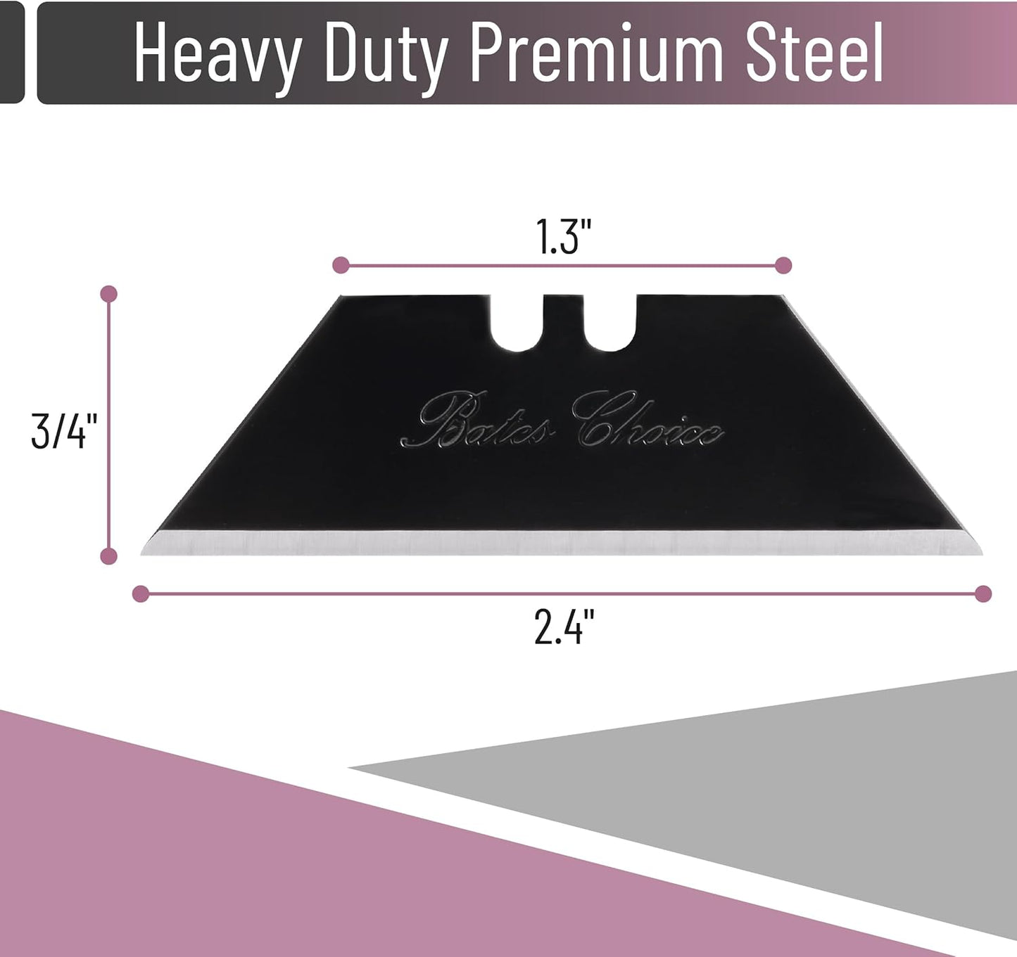 Bates- Utility Knife Blades, Serrated Edge, 60 Pack, Silver, Carbon Steel, Replacement Blade for Box Cutters