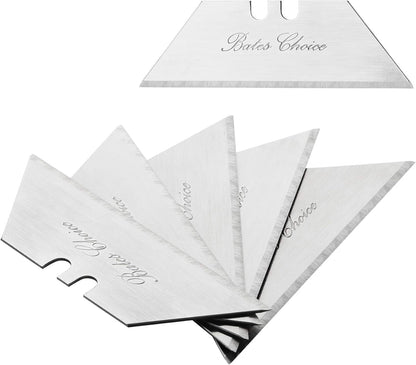 Bates- Utility Knife Blades, Serrated Edge, 60 Pack, Silver, Carbon Steel, Replacement Blade for Box Cutters