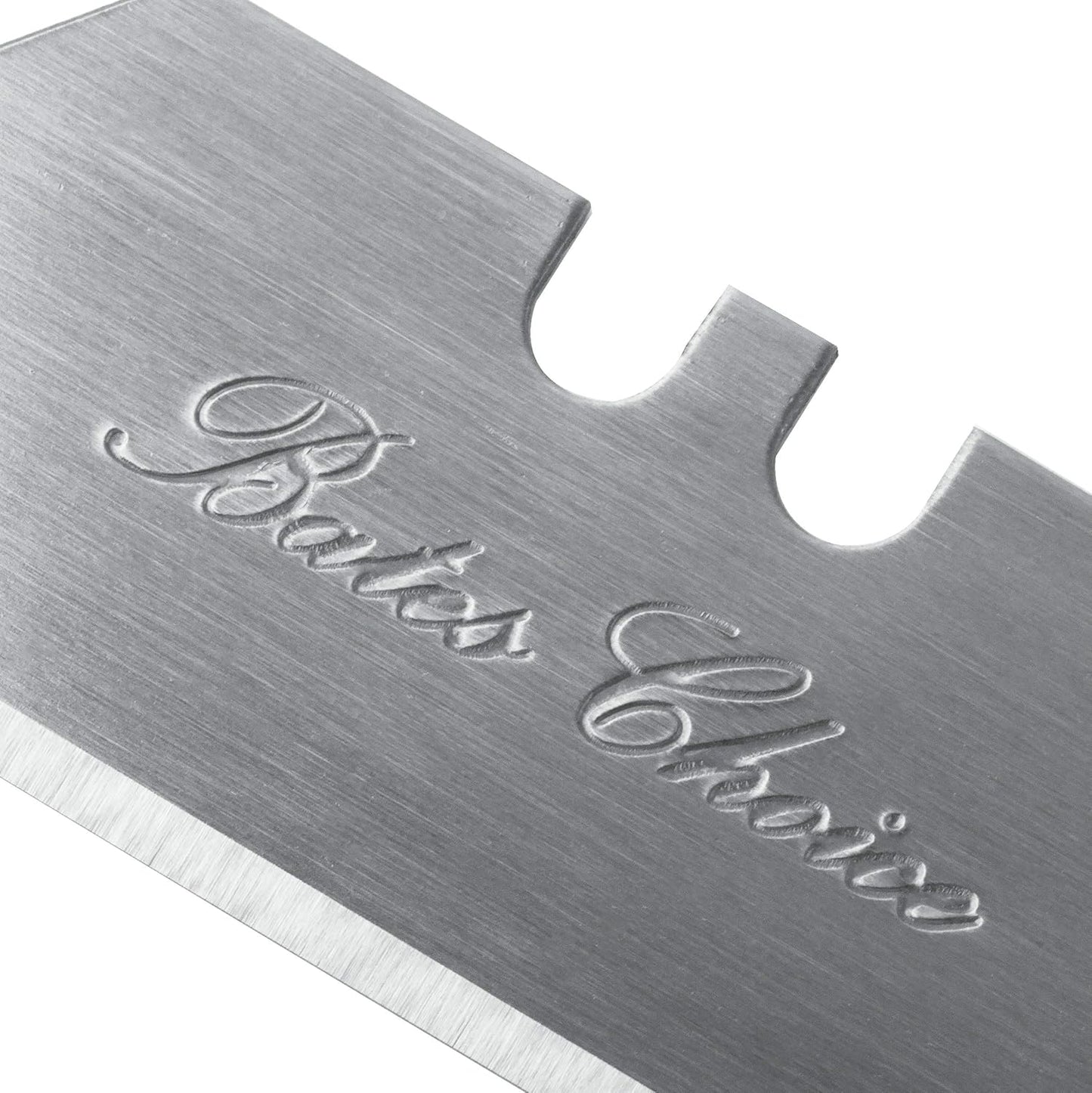 Bates- Utility Knife Blades, Serrated Edge, 60 Pack, Silver, Carbon Steel, Replacement Blade for Box Cutters