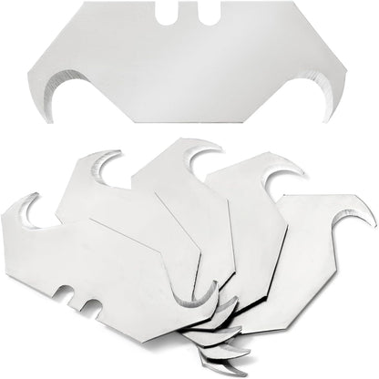 Bates- Utility Knife Blades, Serrated Edge, 60 Pack, Silver, Carbon Steel, Replacement Blade for Box Cutters