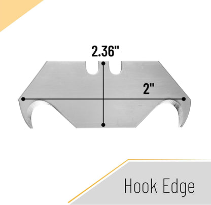 Bates- Utility Knife Blades, Serrated Edge, 60 Pack, Silver, Carbon Steel, Replacement Blade for Box Cutters
