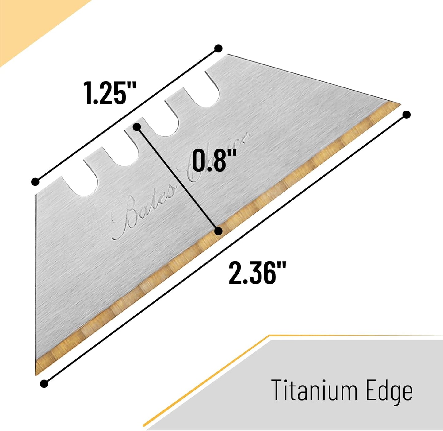 Bates- Utility Knife Blades, Serrated Edge, 60 Pack, Silver, Carbon Steel, Replacement Blade for Box Cutters