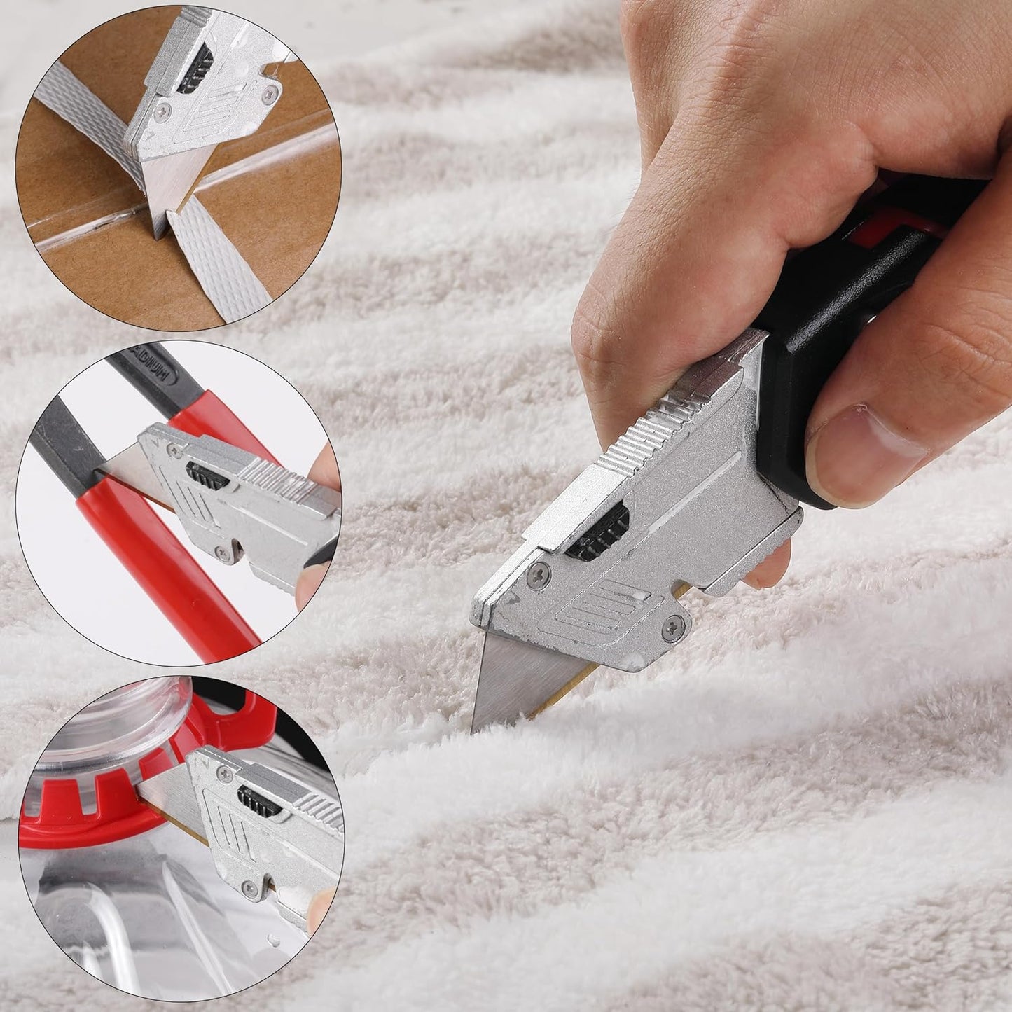 Bates- Utility Knife Blades, Serrated Edge, 60 Pack, Silver, Carbon Steel, Replacement Blade for Box Cutters