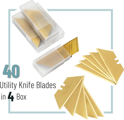 Bates- Utility Knife Blades, Serrated Edge, 60 Pack, Silver, Carbon Steel, Replacement Blade for Box Cutters