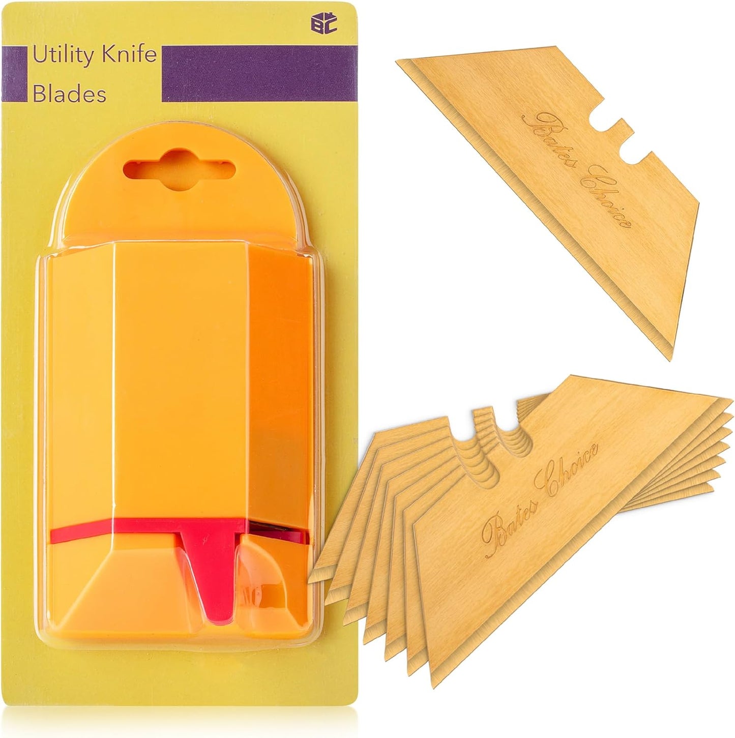 Bates- Utility Knife Blades, Serrated Edge, 60 Pack, Silver, Carbon Steel, Replacement Blade for Box Cutters
