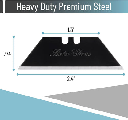 Bates- Utility Knife Blades, Serrated Edge, 60 Pack, Silver, Carbon Steel, Replacement Blade for Box Cutters