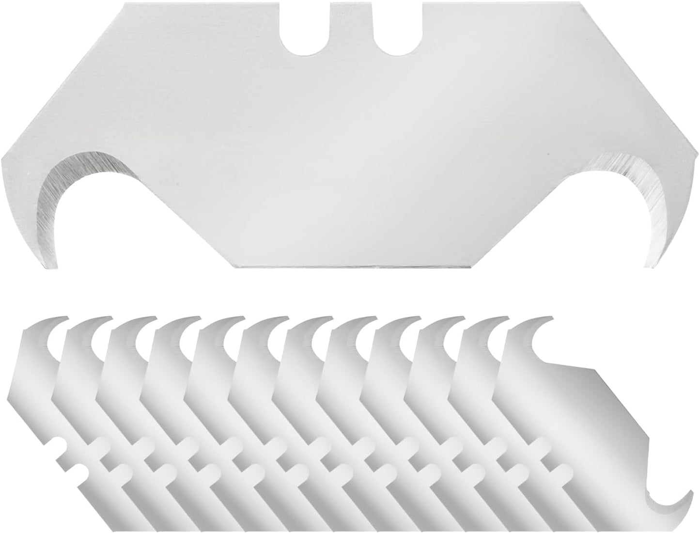 Bates- Utility Knife Blades, Serrated Edge, 60 Pack, Silver, Carbon Steel, Replacement Blade for Box Cutters