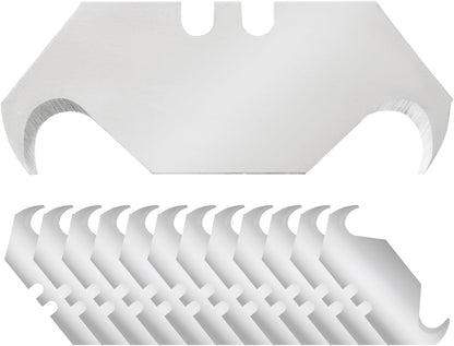 Bates- Utility Knife Blades, Serrated Edge, 60 Pack, Silver, Carbon Steel, Replacement Blade for Box Cutters