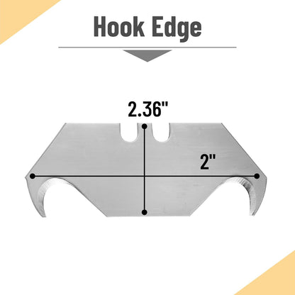 Bates- Utility Knife Blades, Serrated Edge, 60 Pack, Silver, Carbon Steel, Replacement Blade for Box Cutters