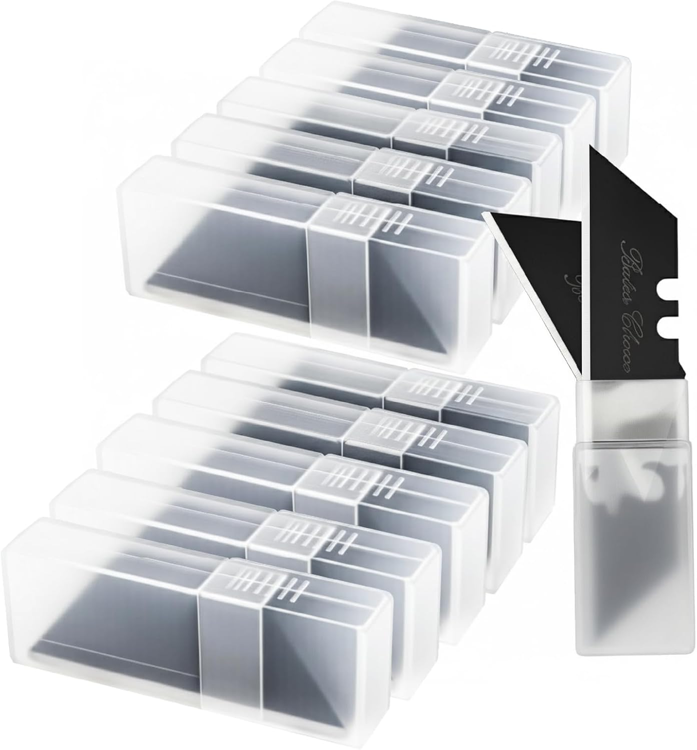 Bates- Utility Knife Blades, Serrated Edge, 60 Pack, Silver, Carbon Steel, Replacement Blade for Box Cutters