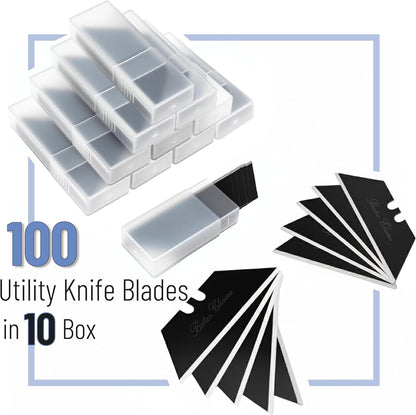 Bates- Utility Knife Blades, Serrated Edge, 60 Pack, Silver, Carbon Steel, Replacement Blade for Box Cutters