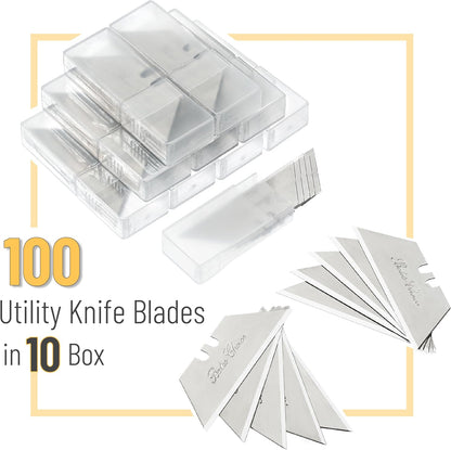 Bates- Utility Knife Blades, Serrated Edge, 60 Pack, Silver, Carbon Steel, Replacement Blade for Box Cutters